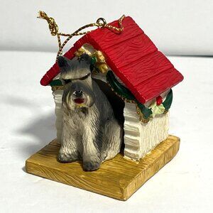 Schnauzer In Doghouse Christmas Ornament